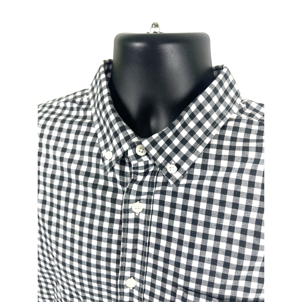 Old Navy button down shirt mens XL Long Sleeve Plaid Black - Picture 2 of 6